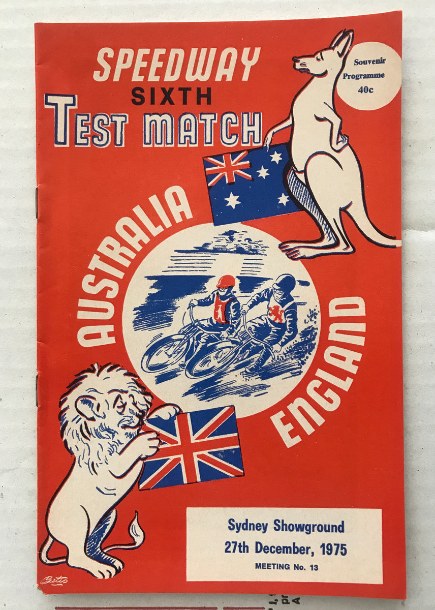 1975 Sydney Test Match programme Speedway Star